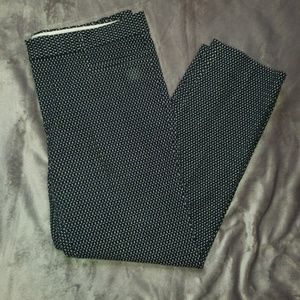 Navy and white patterned Banana Republic pants